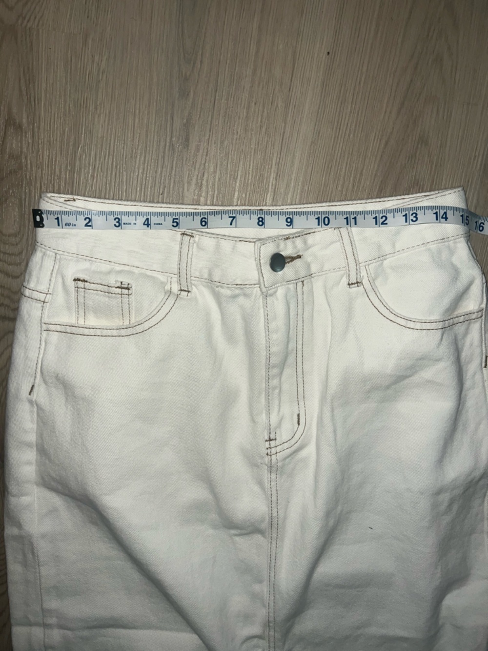 SHEIN Midi Denim Skirt Size L | Back Slit Classic Jean Skirt | 100% Cotton - Picture 3 of 16